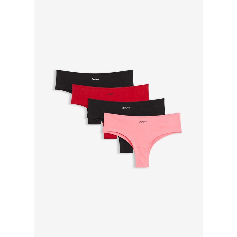 bonprix Brazílske nohavičky (4 ks), farba červená 67426281