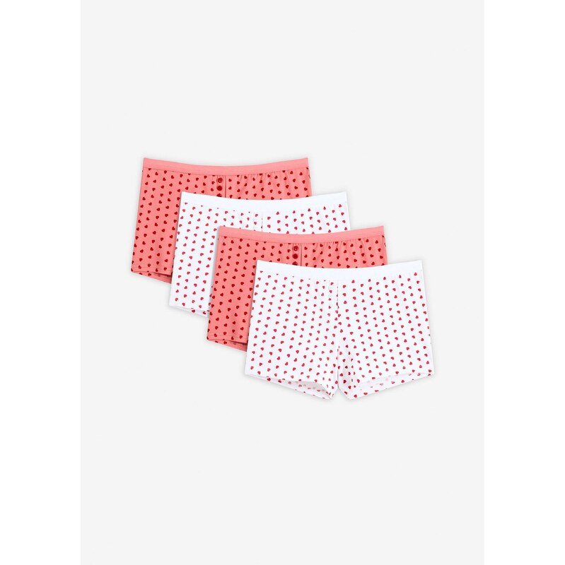 bonprix Dámske boxerky (4 ks), farba červená 67426301
