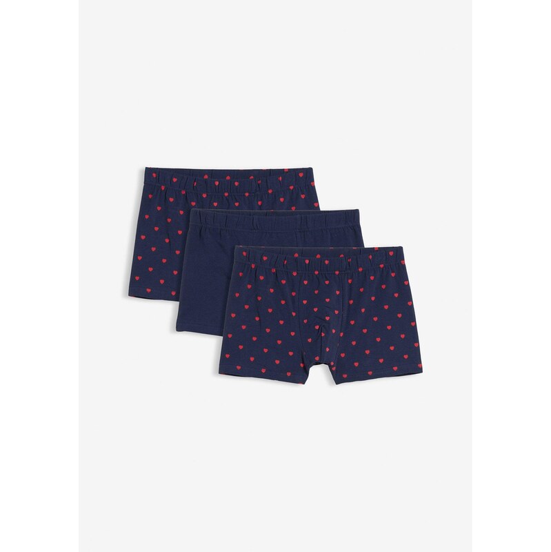 bonprix Boxerky (3 ks), úzke, s bavlnou, farba modrá 67426331