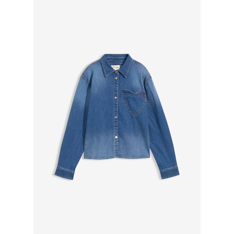 bonprix Džínsová košeľa s bio bavlnou, farba modrá 67426332