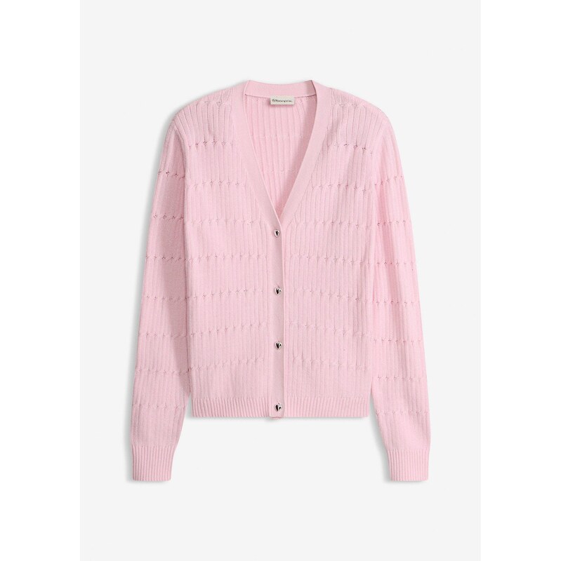 bonprix Pletený sveter z viskózového mixu, farba ružová 67426409