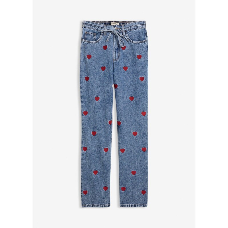 bonprix Džínsy straight, Loose, High Waist, farba modrá 67426400