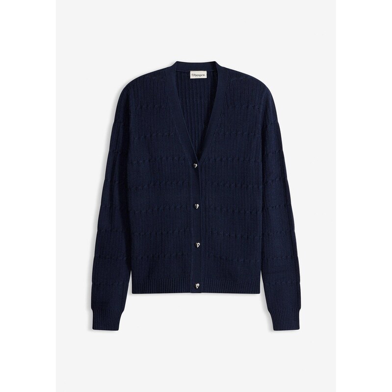 bonprix Pletený sveter z viskózového mixu, farba modrá 67426410