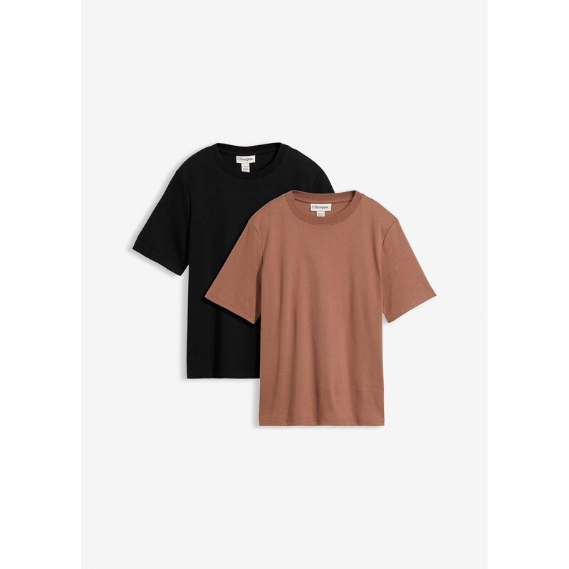 bonprix Tričko z čistej bio bavlny, z ťažkej kvality (2 ks v balení), 67426434