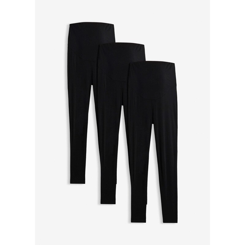 bonprix Materské legíny z bio bavlny (3 ks), farba čierna 67426454