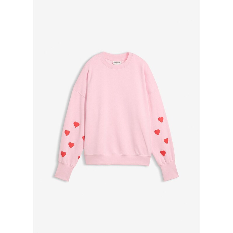 bonprix Mikina z bavlneného mixu, farba ružová 67426459