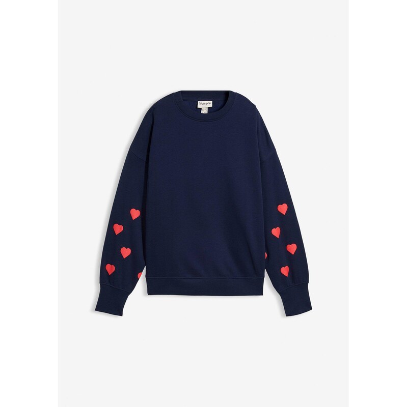 bonprix Mikina z bavlneného mixu, farba modrá 67426460