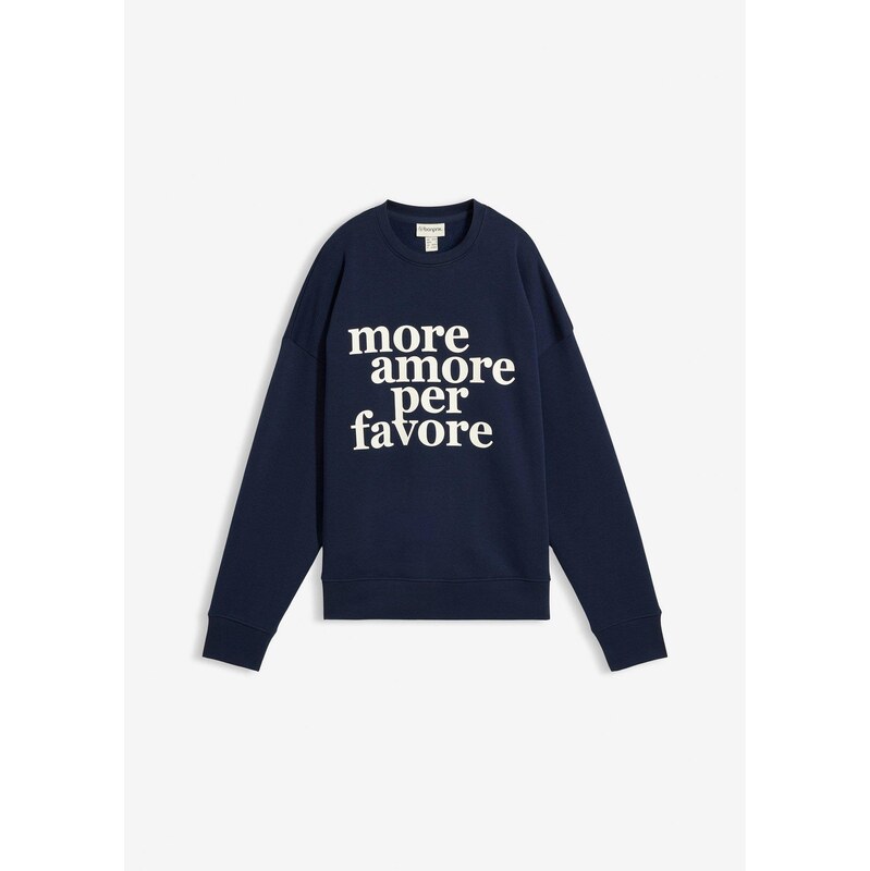 bonprix Oversize mikina z bavlneného mixu, farba modrá 67426484