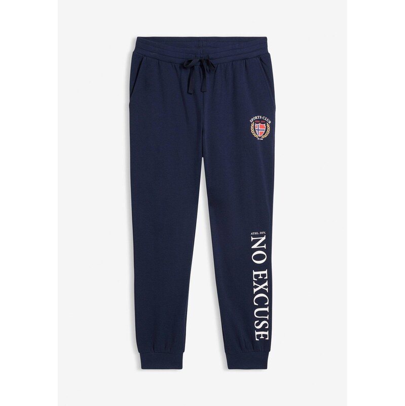 bonprix Joggingové tepláky z čistej bavlny, farba modrá 67426491