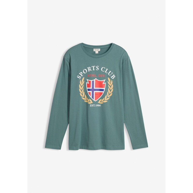 bonprix Tričko s dlhým rukávom, farba zelená 67426496