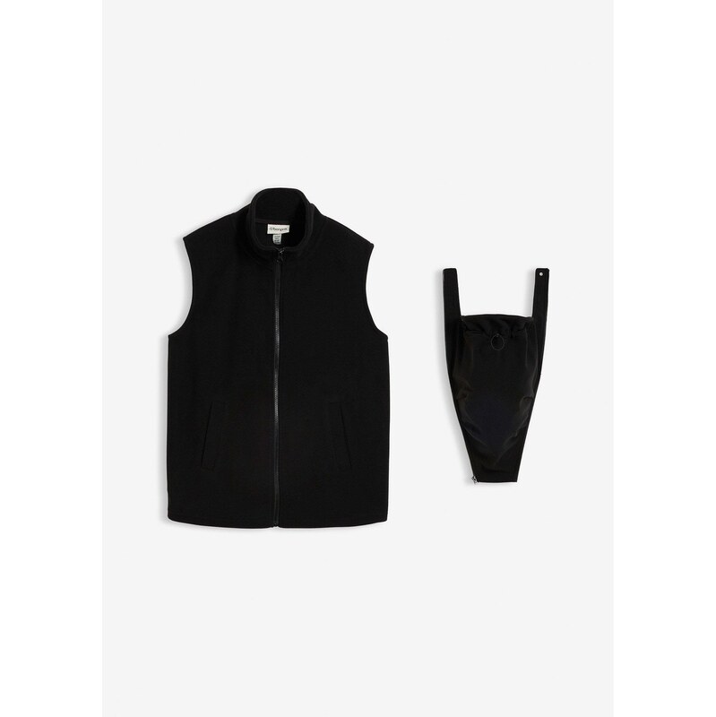 bonprix Materská vesta 3v1 so vsadkou na nosenie z flísu, farba čierna 67426578