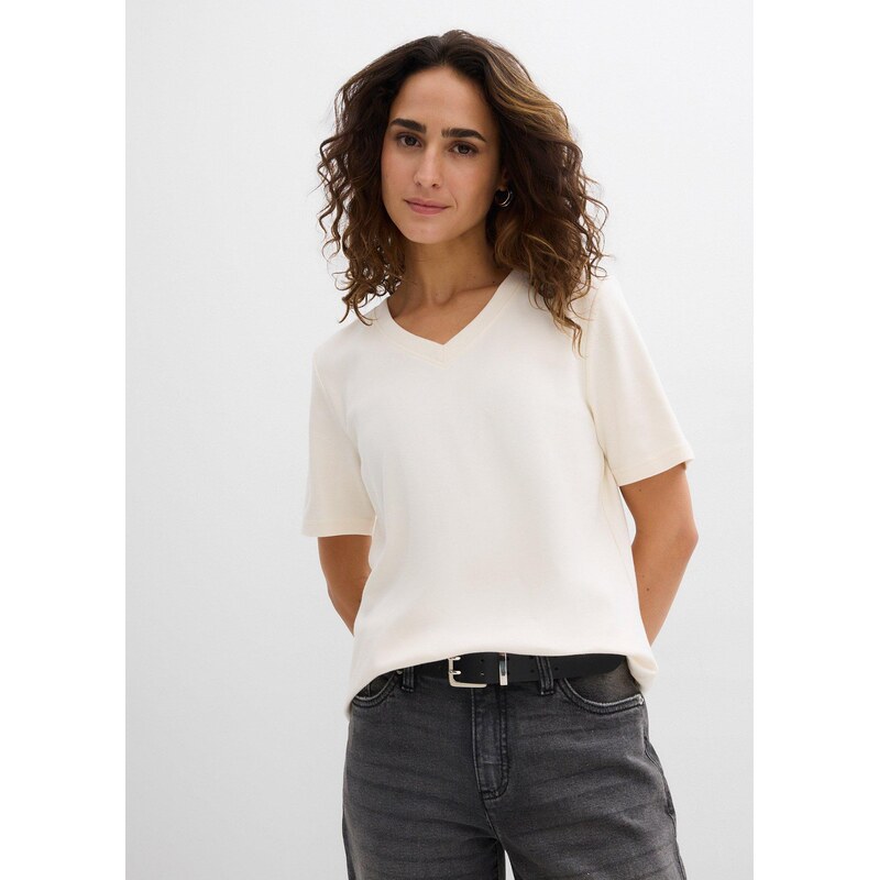 bonprix Tričko Heavy Jersey, z čistej bio bavlny (2 ks), farba biela 67426431