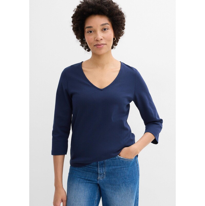 bonprix Džersejové tričko s 3/4 rukávmi z ťažkej kvality, z čistej bio 67535175