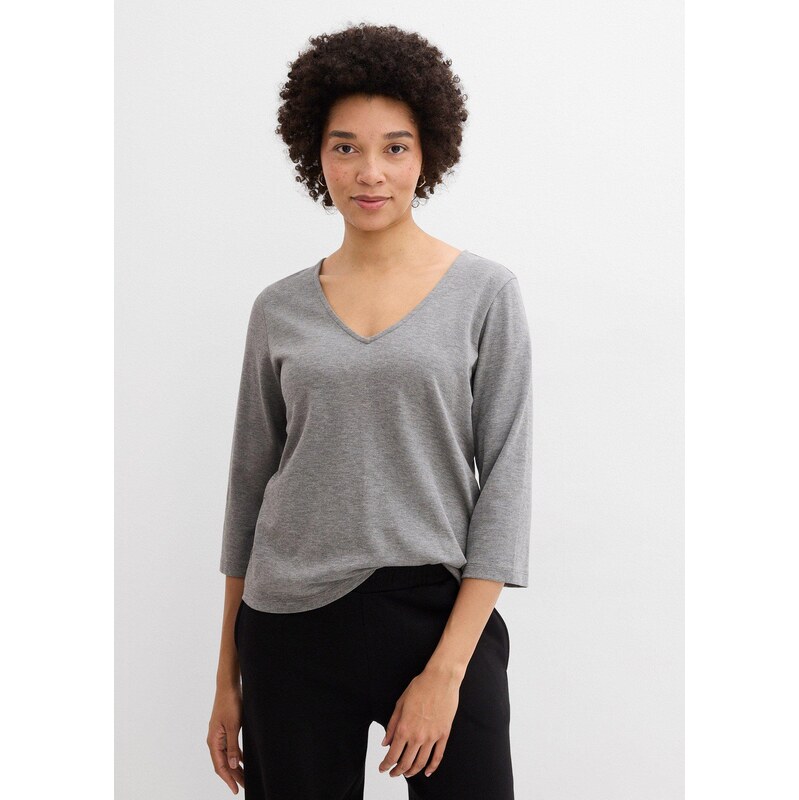 bonprix Džersejové tričko s 3/4 rukávmi z ťažkej kvality, z čistej bio 67535174