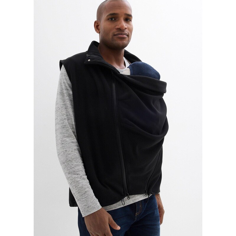 bonprix Pánska vesta 3v1 s funkciou vpredu a vzadu, farba čierna 67426451