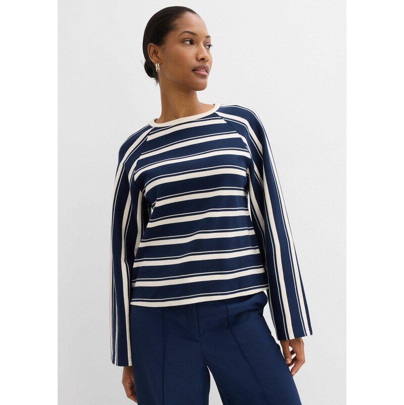 bonprix Tričko s dlhým rukávom z ťažkého džersejového materiálu, farba 67426467