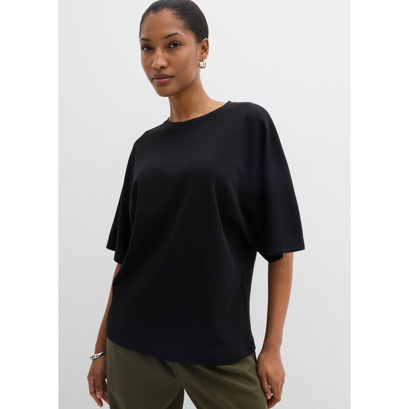 bonprix Tričko z ťažkého džersejového materiálu, farba čierna 67426478
