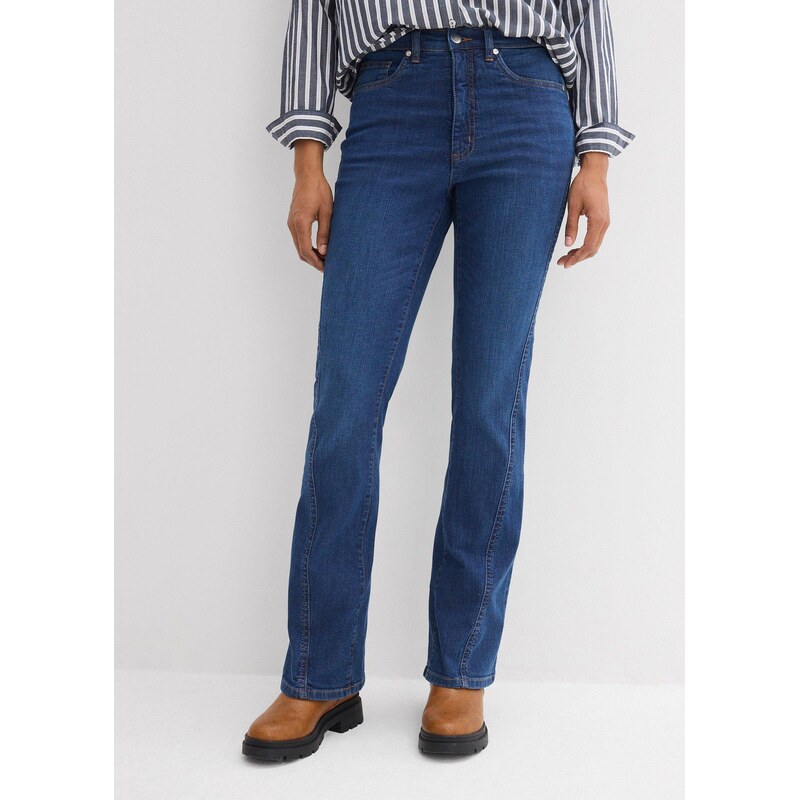 bonprix Džínsy, Bootcut, High Waist, farba modrá 67426520