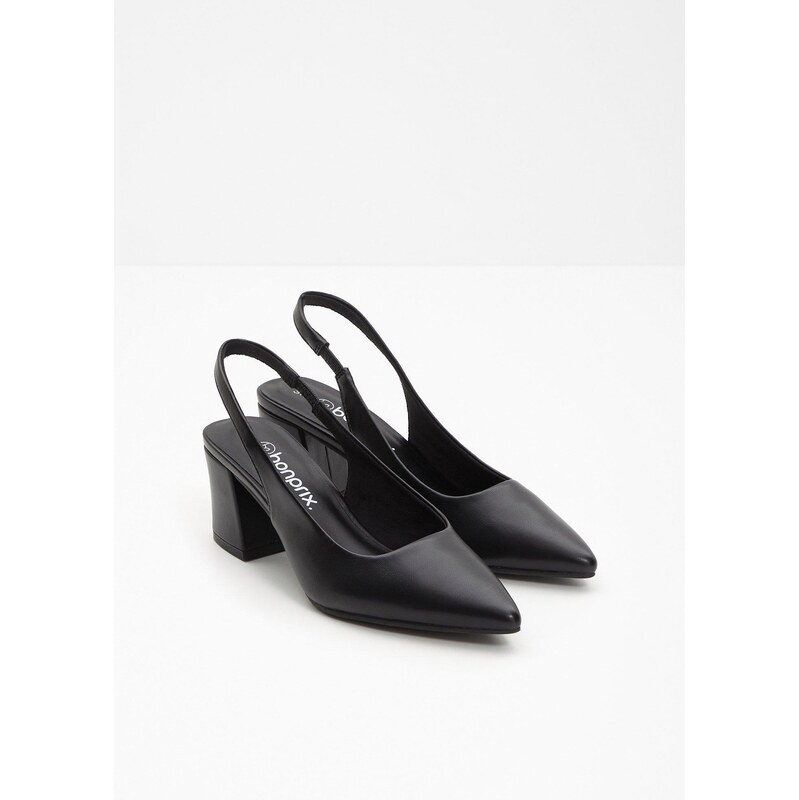bonprix Lodičky Sling s blokovým podpätkom, farba čierna 67426540