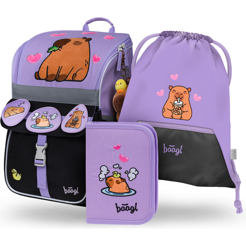 BAAGL SET 3 Zippy Kapybara: aktovka, penál, sáček 68436570