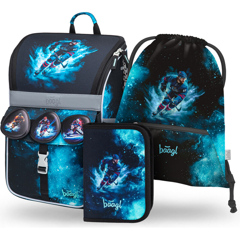 BAAGL SET 3 Zippy Hokej: aktovka, penál, sáček 68436569
