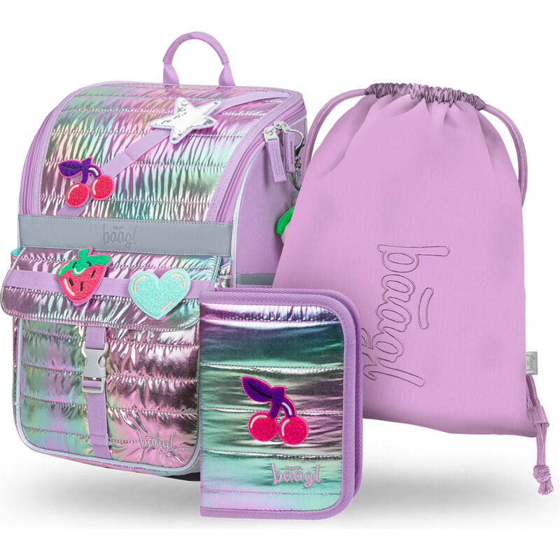 BAAGL SET 3 Zippy Lavender: aktovka, penál, sáček 68436571