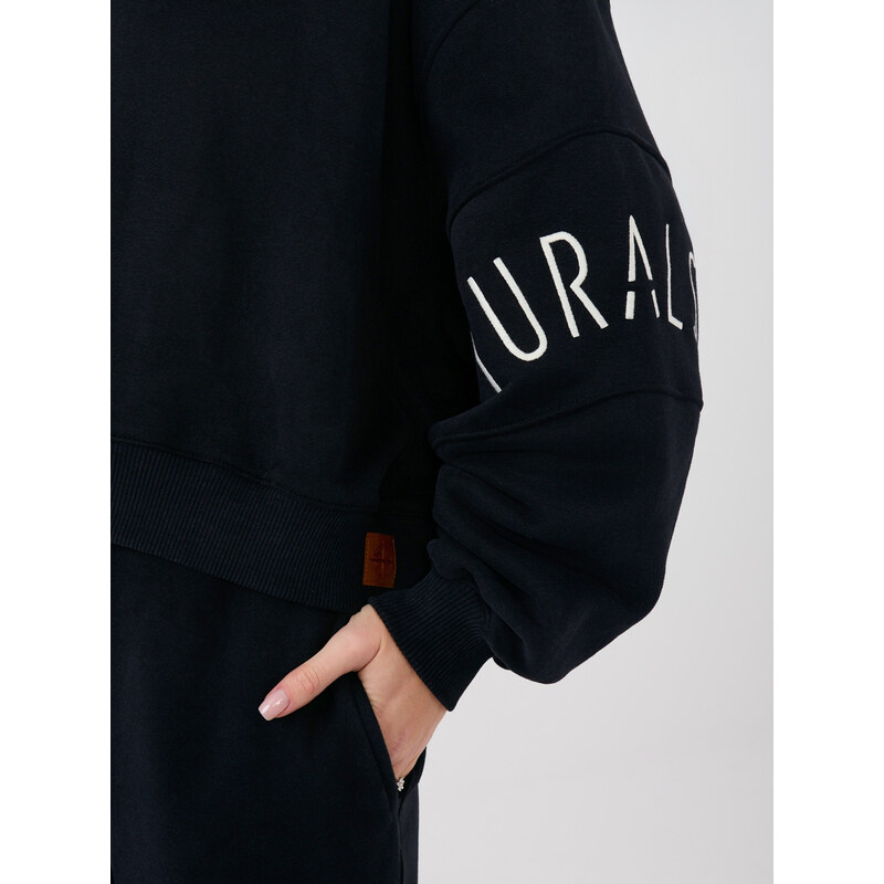 Factory Price Čierna mikina s nápisom na rukáve 67428167