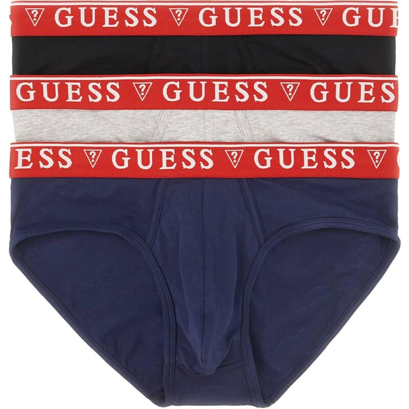 GUESS Nohavičky BRIAN HERO tmavomodrá / sivá melírovaná / červená / 67436173