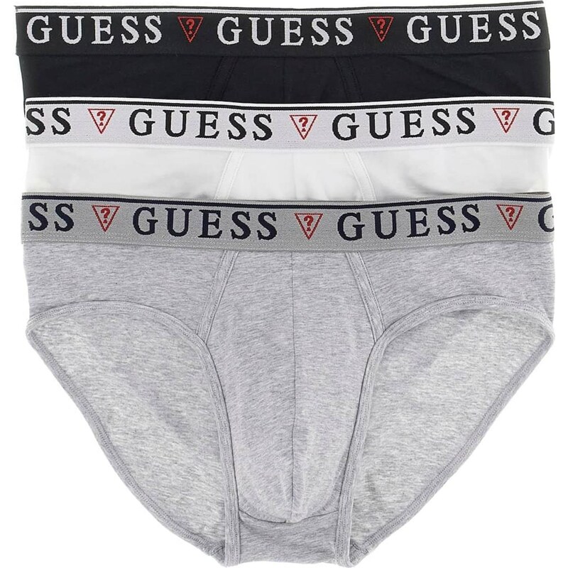 GUESS Nohavičky BRIAN HERO svetlosivá / červená / čierna / biela 67436184