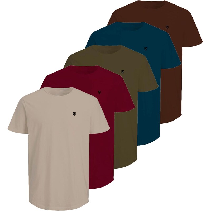 Jack & Jones Premium Tričko béžová / tmavohnedá / kaki / petrolejová / 67436306