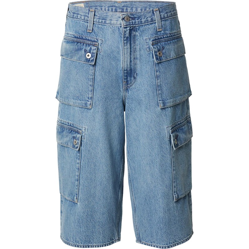 LEVIS Rifľové kapsáče 478 Baggy Capri Cargo modrá denim 67436354