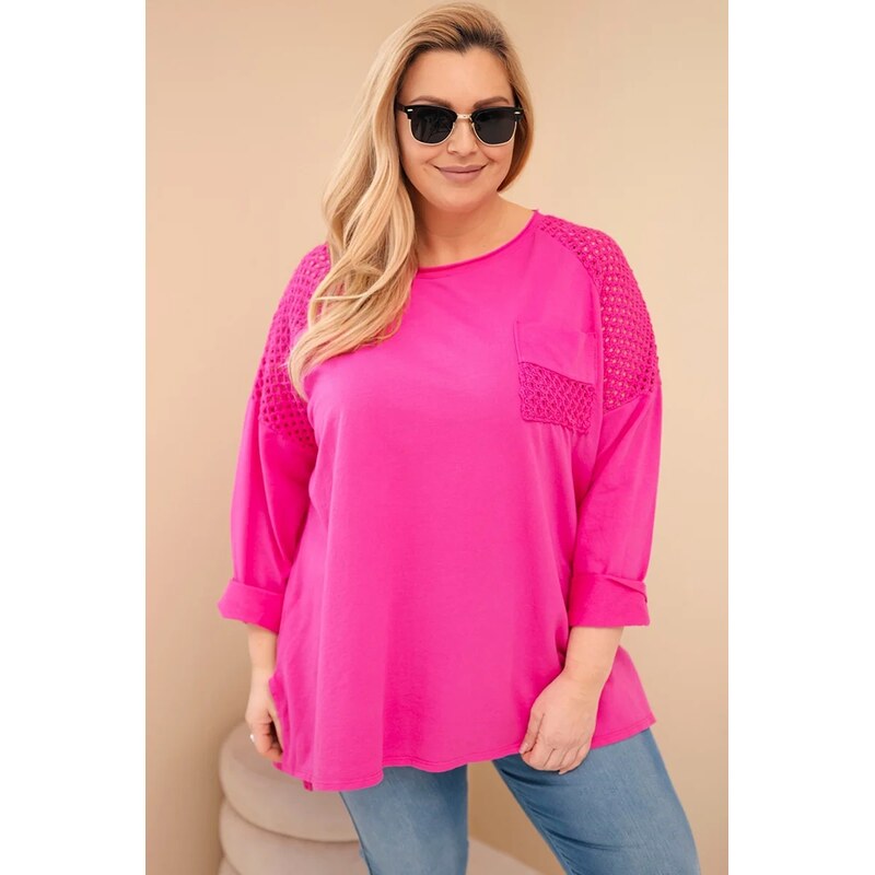 Kesi Włoski dámska plus size mikina fuchsiová 67411827