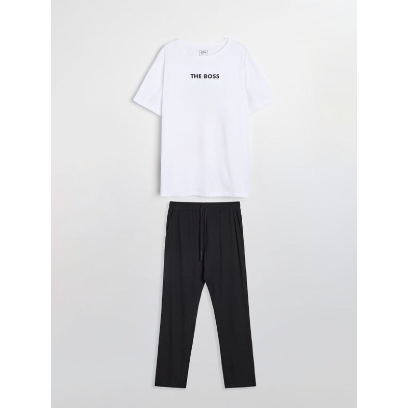 Sinsay - Bavlnená dvojdielna pyžama s potlačou - viacfarebná 67430933