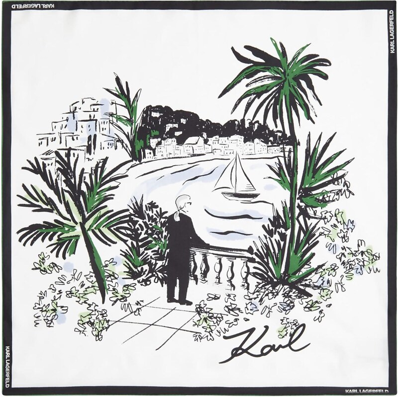 Karl Lagerfeld Šatka Villa de Vigie zelená / čierna / biela 67436857