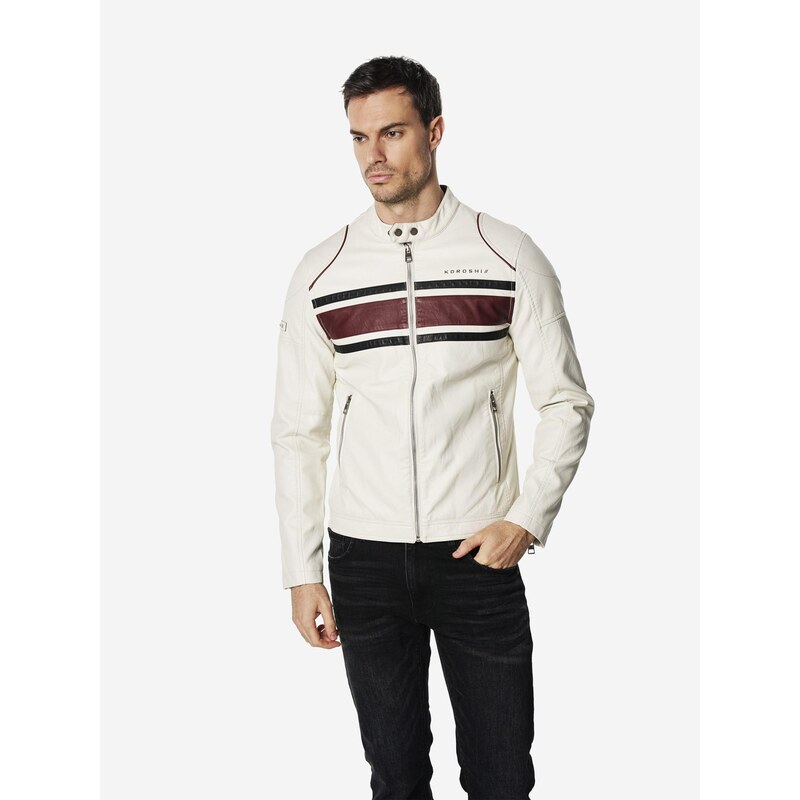 KOROSHI Prechodná bunda vínovo červená / čierna / šedobiela 67436888