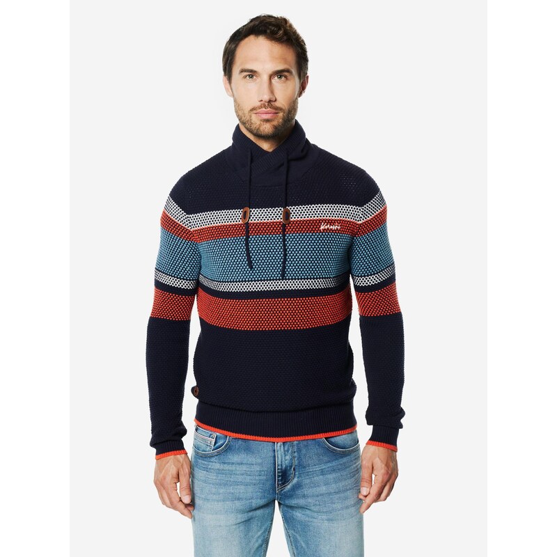 KOROSHI Sveter modrá / námornícka modrá / červená / biela 67436908