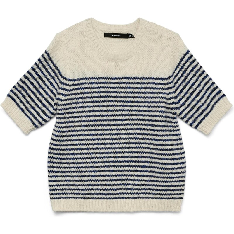 VERO MODA Sveter VMRiver námornícka modrá / šedobiela 67449171