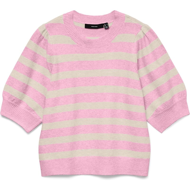 VERO MODA Sveter VMDOFFY krémová / svetloružová 67436963