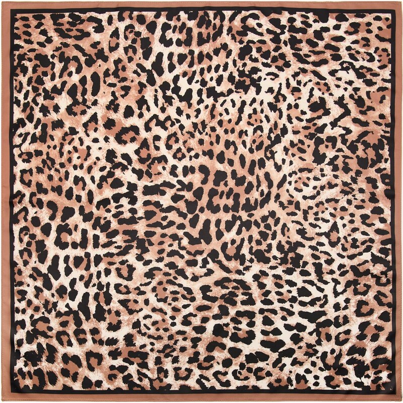 MANGO Šatka LEONA nebielená / svetlohnedá / čierna 67437055