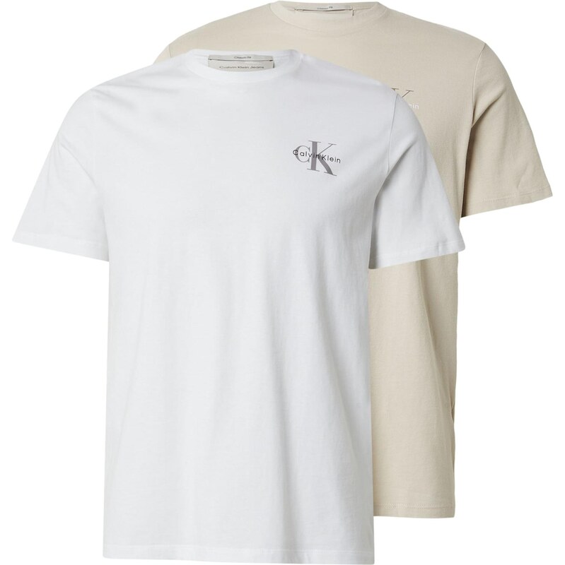 Calvin Klein Jeans Tričko 30S CLASSIC béžová / antracitová / biela 67437233