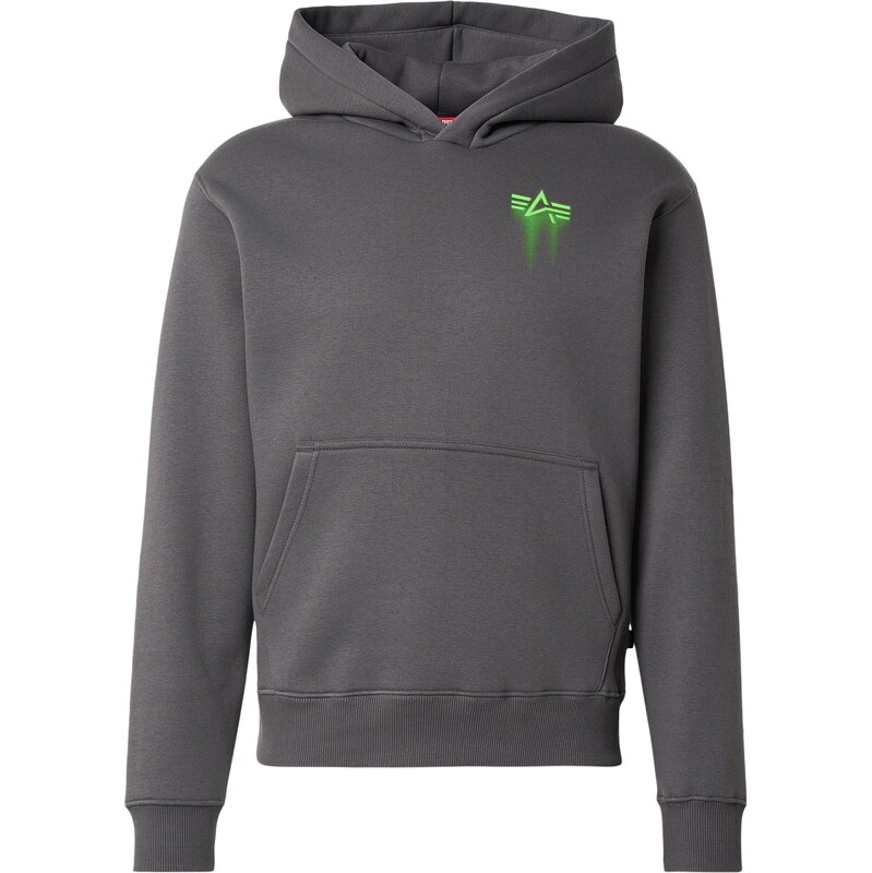 ALPHA INDUSTRIES Mikina sivá / neónovo zelená 67437249