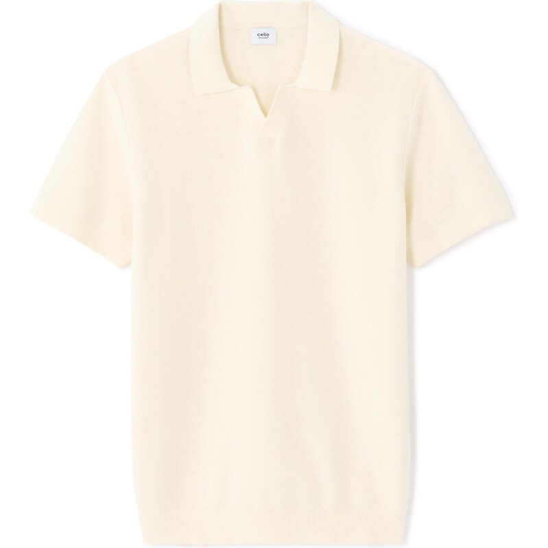 Krémové pánske polo tričko Celio 67438581
