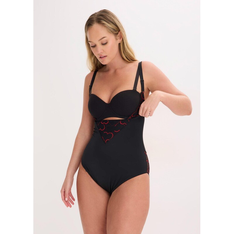 bonprix Sťahovacie body s čipkou, farba čierna 67426417