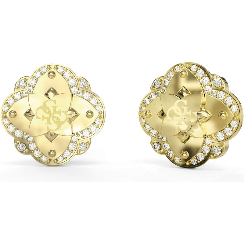 Guess Nežné pozlátené náušnice s čírymi kryštálmi Wild Flower 67438770