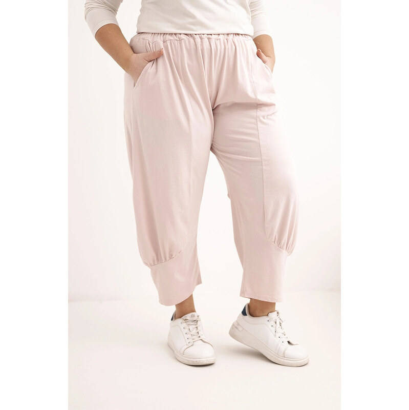 K-Fashion Dámske plus veľkosť nohavice s nízkym sedom a elastickým 67439030