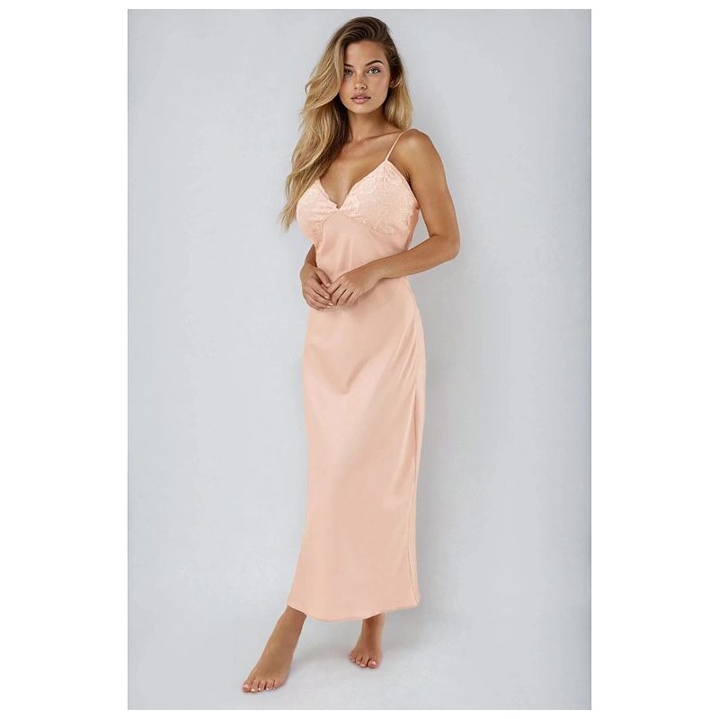 Kalimo Dlhá saténová nočná košieľka Padi béžová 67546944