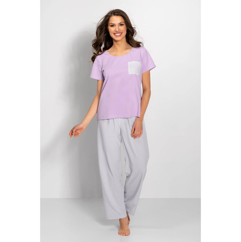 Pyžamo Caroline fialovo-sivé - Momenti Per Me 67438980