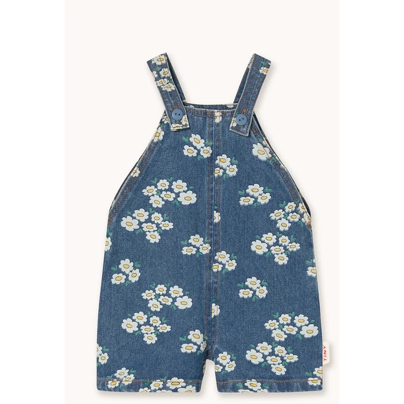 Detské džínsové nohavice Tinycottons BLOSSOMS DENIM SHORT DUNGAREE 67441194