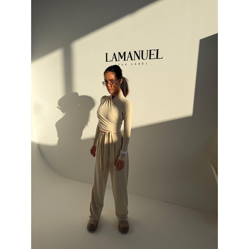 LaManuel Voľné nohavice NOISE vanilkové 67441403