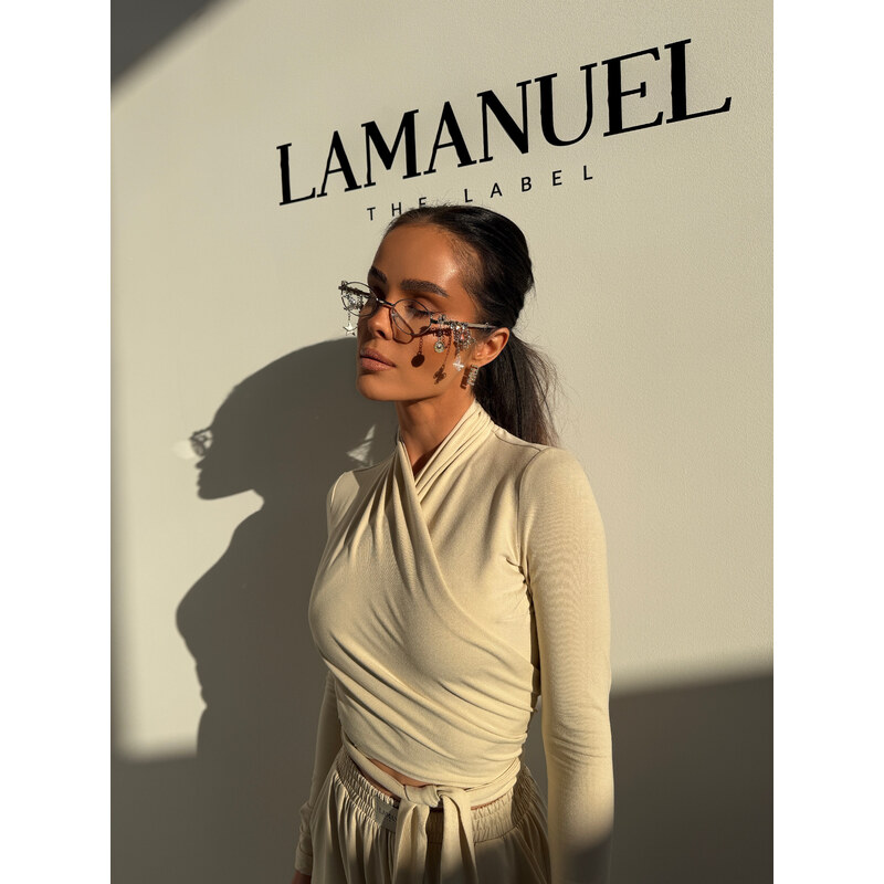LaManuel Top NOISE vanilla - krížený viskózový top 67441575